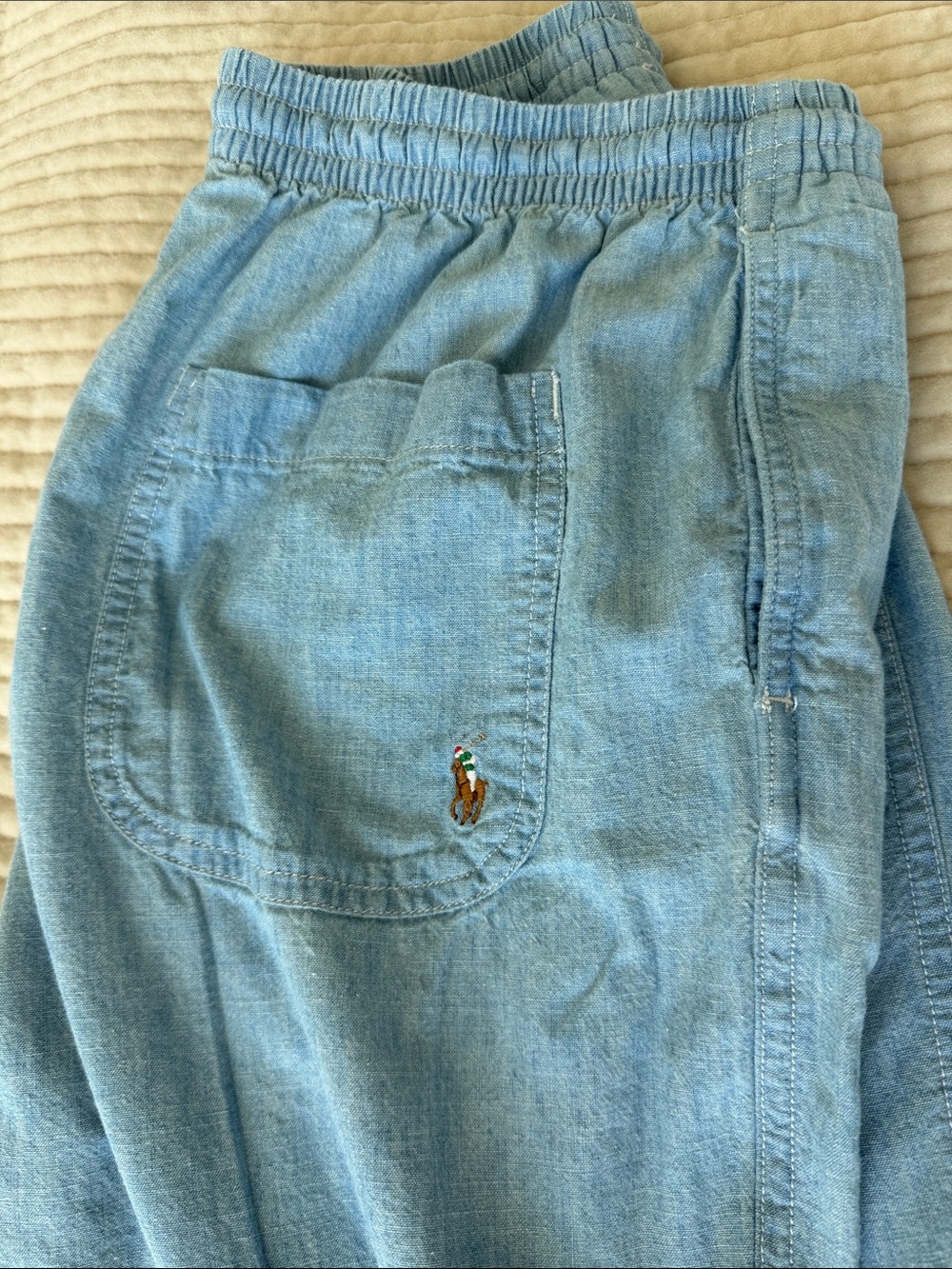 Boys Cotton Polo by Ralph Lauren Light Blue Elastic Waist Joggers pants Szie 12 - Picture 5 of 12